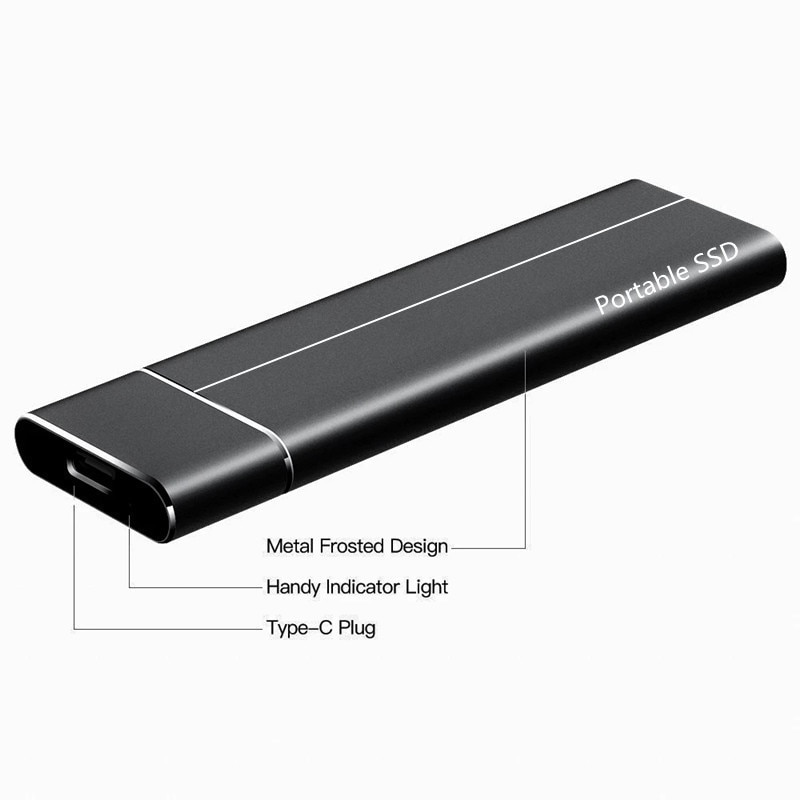 Slim Metal Frosted Design Portable SSD in black color - it's a beauty