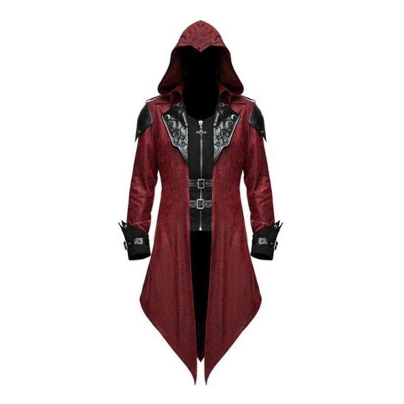 Red Medieval Renaissance Gothic Tailcoat Cosplay Costume