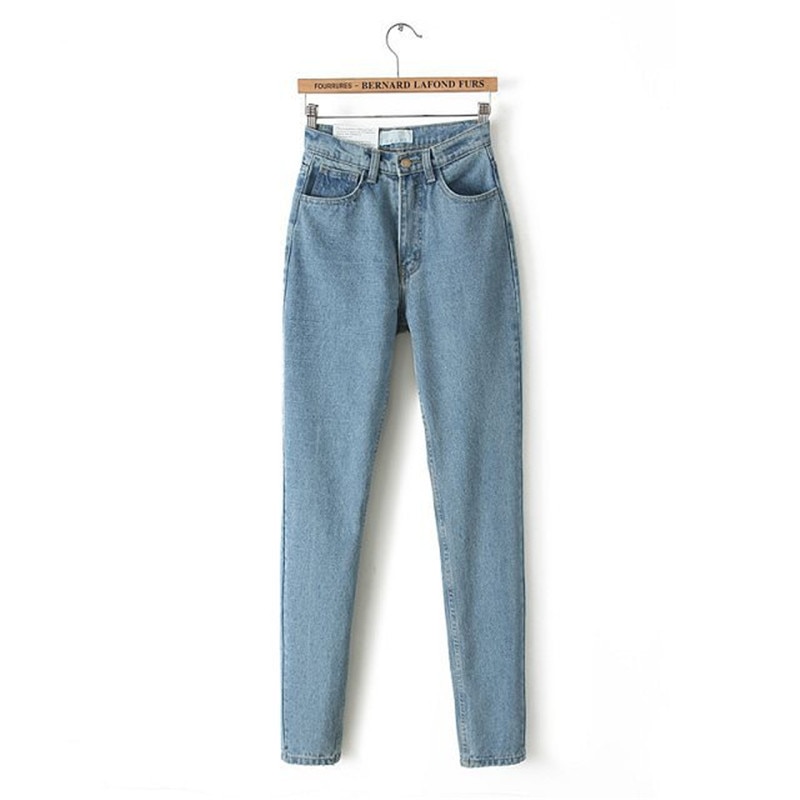 GCAROL Women High Waist Denim Jeans Vintage Slim Mom Style Pencil Jeans High Quality Basic Denim Pants For 4 Season