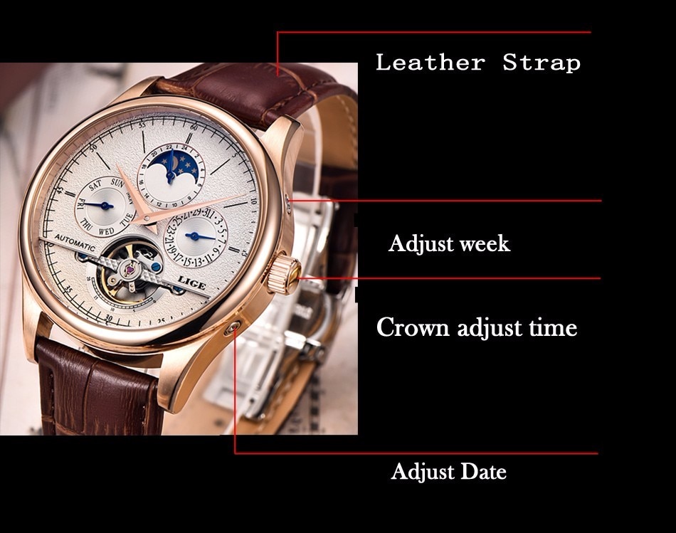 Men's Retro Style Leather Watch