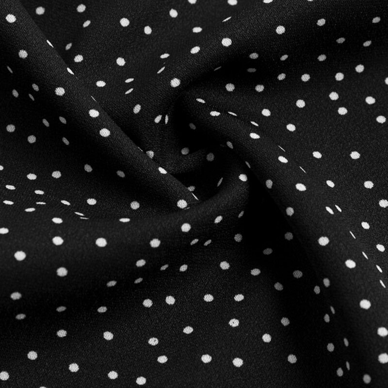 Polka Dot Women's Midi Dress in Black and Pink 