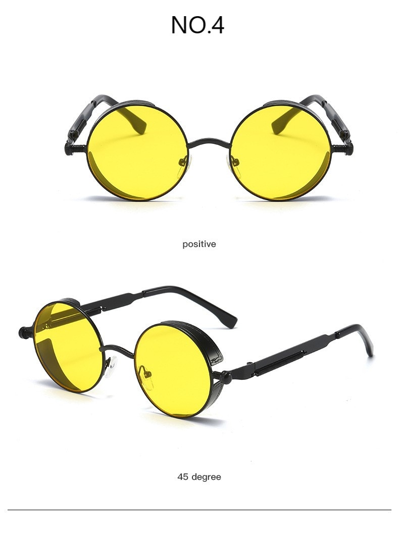 Round Metal Steampunk Sunglasses
